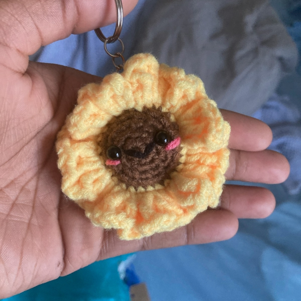 Keychain flower crochet